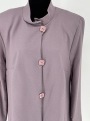 Vintage NRI 100% Wool Crepe Coat Shoulder Pads Lined USA Lavender Old Money