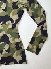 Vtg 90s Y2K Express Tricot Green Camo Mesh Top Grunge Hip Hop Fitted Jrs Sz M