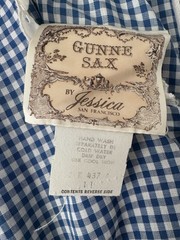 VTG 70s Gunne Sax Gingham Maxi Prairie Dress Juliet Sleeves Cottagecore Size 11