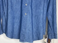NOS Willowbend Medium Secretary L/S Blue Cotton Chambray Button Down Shirt