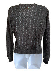Beldoch Popper Size M Black Long Sleeve Knit Sweater Vintage