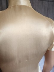 Stunning Vintage 1940s Phoenix Cheongsam Qipao Silk Beaded Sequence Size Small