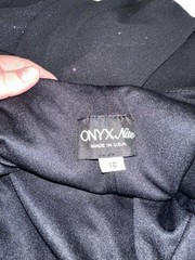 Vintage 90s Onyx Nite Maxi Prom Dress Sz 10 Black Purple Sparkle Goth