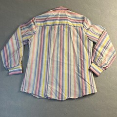 Vtg 70’s Western Pearl Snap Shirt Women’s Size 34 Metallic & Pastel Striped USA