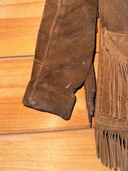 VTG Rare Simco Leather Fringe Hippie Boho Pioneer Jacket 60s 70s Brown Western