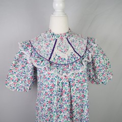 Vintage 70s Liberty House Hawaii white multicolor floral prairie maxi dress 5