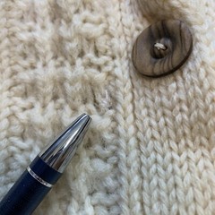 Vintage FULLY FASHIONED BY TAMI 100% Wool Cable Knit Button Sweater Cream Sz S/M