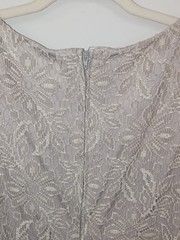 Vintage S.L. Fashions Gray Nude Floral Lace Crochet Maxi Dress Cottagecore 10