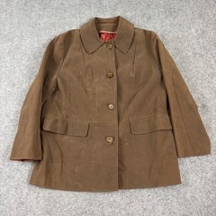 Sears Napoli Suede Jacket Womens Brown Faux Suede Vinyl Vintage 70s Coat