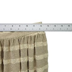 Womens Vintage Midi Skirt Tan Ivory Popcorn Stripe Size 7/8