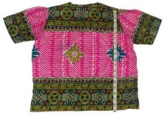 Vintage Handfabs India Blouse Pink Boho Hippie Festival Top Hand Print Size 36
