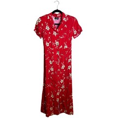 90s Teddi Dresses Floral Maxi Dress Women’s 4P Whimsigoth Cottagecore Red