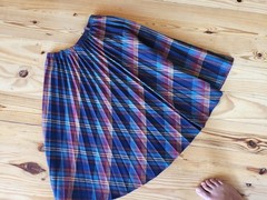 Vintage CENTURY of Boston Plaid Wool Pleated Midi Skirt Size 10 USA Belt Loops