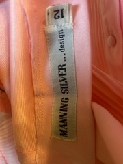 Vintage New Manning Silver Design Pink Pantsuit Size 12, see measurements