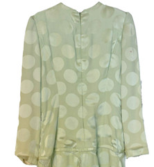 Vintage Original Sample CH by Carolina Herrera Mint Green Dot Drop Waist Dress S