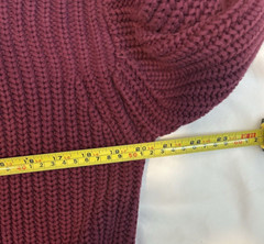 Nordstrom Point of View Maroon Cotton Chunky Knit VNeck Cardigan Vintage XS