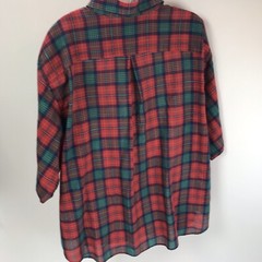 Vintage Blouse The Fox Collection Plaid Button Top Plus Sz 44 Red USA grunge