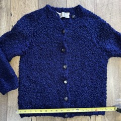 Vintage Tam Italia Hand Made Wool Mohair Button Cardigan Made In Italy SZ Medium