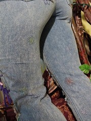 Artsy Upcycled Jeans Womens Reworked Patchwork Y2k Grunge Boho Streetwear 36