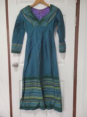 D036 Vintage Thai silk dress,Long dress,Maxi dress,Green mint dress,Party dress,