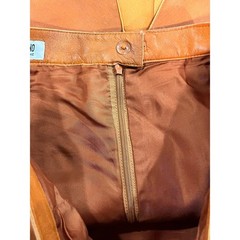 Moschino Cheap and Chic Vintage Knee-Length Orange Leather Pencil Skirt Sz 8