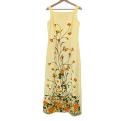Vintage Alfred Shaheen Yellow Floral Butterfly Maxi Dress 50s 70s Hawaii 12