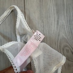 Vintage 2002 Victorias Secret Sheer Mesh V-String Thong White Y2K NWT Small