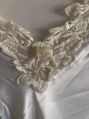 Vintage Dentelle White Night Gown Sz S Sexy Glamorous Lace Bridal USA