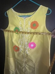 VTG 60s/70s Cotton Dress/Lisa Smock by Lisanne Women’s Size M/L Yellow Floral