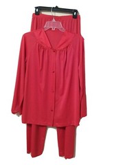 Vintage Vanity Fair 3 Piece Sleepwear Set Red Size Small Based On Measurements