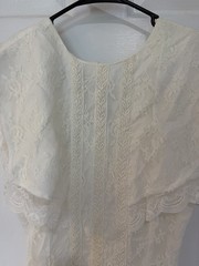 Scott McClintock White Lace Bridal Gown Small Bib Style 90s Wedding Dress Stain