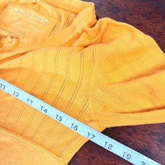 Vtg Arizona Womens Y2K Half Sleeve Babydoll Henley Top Large Gold Bella Swan