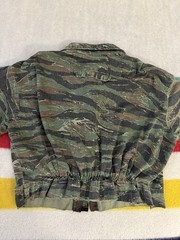 Vintage 70s 80s All Cotton Tiger Stripe Vietnam War Detroit Cropped Jacket