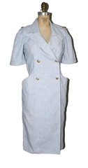 Vintage California Girl Coastal Stripe Pinup Retro Sailor nautical Dress Preppy