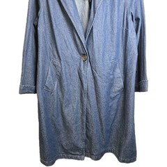 Vtg Denim Trench Coat Woman’s 3XL Oversized Duster NWT Minimalist Western 90’s