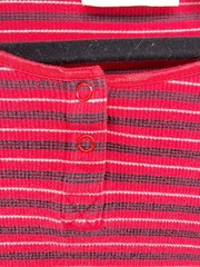Y2K Faded Glory Women’s Size L Cotton Spandex Blend Red Striped Long Sleeve Top