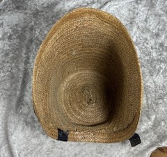Rare! Antique c1850 Antebellum Woven Straw Child or Doll Poke Capote Hat Bonnet!
