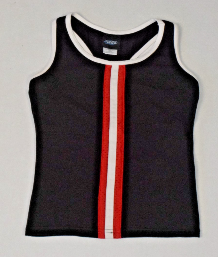 Vintage Top Athletic Works Size M Y2K Red White Black Racerback Built in Bra