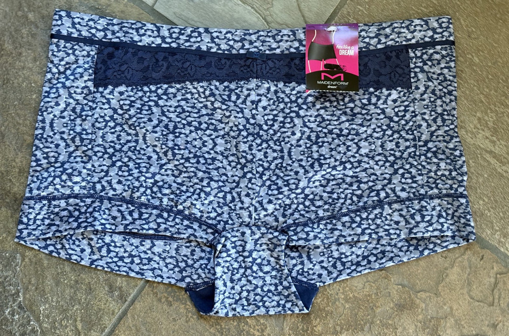 MAIDENFORM 9/2XL Navy Lace Waist DREAM Boyshort Panties #40774 NWT