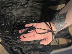 VTG Y2K Underbust Corset Vest M/L: GLAM GOTH WHIMSIGOTH PUNK VAMPIRE MOTO BIKER