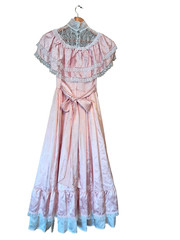 Gunne Sax Pink Satin Princess Dress Small Size 5 Ruffle Southern Belle 80s Prom