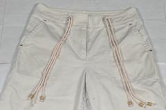 Vintage Ralph Lauren Capri Pants Size 8 90s Beige Wide Leg Rope Drawstring