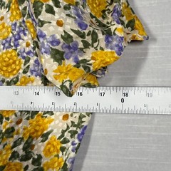 Vintage Maggy London Dress Womens 6 Yellow Button Up Pleated Romantic 80s Silk