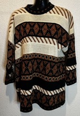 Arielle Sweater Large Ladies Coogi Style Metallic Knit Brown Vintage 80’s
