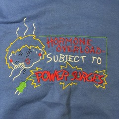 1990s Y2K Vintage Grandma Embroidered Humorous M&C Double Collar Crewneck L