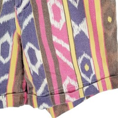 Vintage Gitano High Waisted Ikat Geometric Stripe Denim Shorts Pink Purple Sz 6