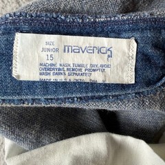 Vintage 70s Maverick Bell Bottom Jeans Womens Junior 15 High Waist Wide Leg USA