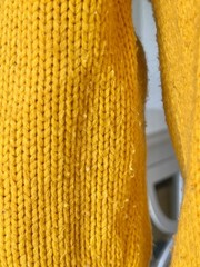 Vintage Hand Knit Mustard Yellow Button Up Sweater Chunky Cardigan