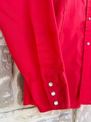 Vintage Ranchwear Red Western Snap Shirt USA Made Pearl Snaps Women’s M