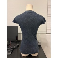 vintage grey skull and rose graphic cap sleeve baby tee